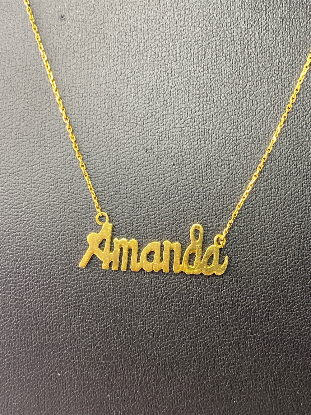14k yellow Gold 'Amanda' Script Name Necklace